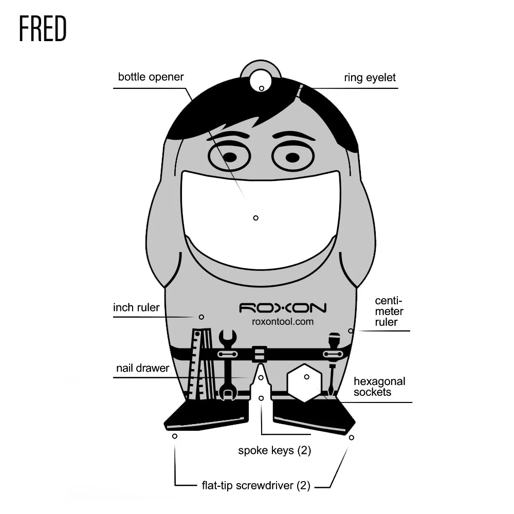 Bottle Opener Fred Keychain Multi Tool - Image 3